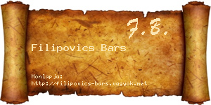 Filipovics Bars névjegykártya